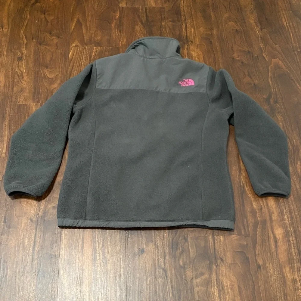 The North Face Girls Denali Fleece Gray Pink XL 18